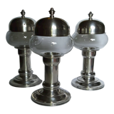 3 whole photophores in silver metal