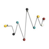 Patère wears vintage coats, aluminum and 9 multicolored wooden balls