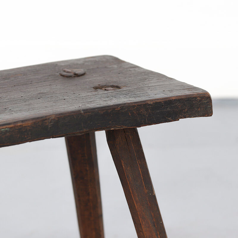 Primitive Wabi Sabi Pine Stool or Side Table