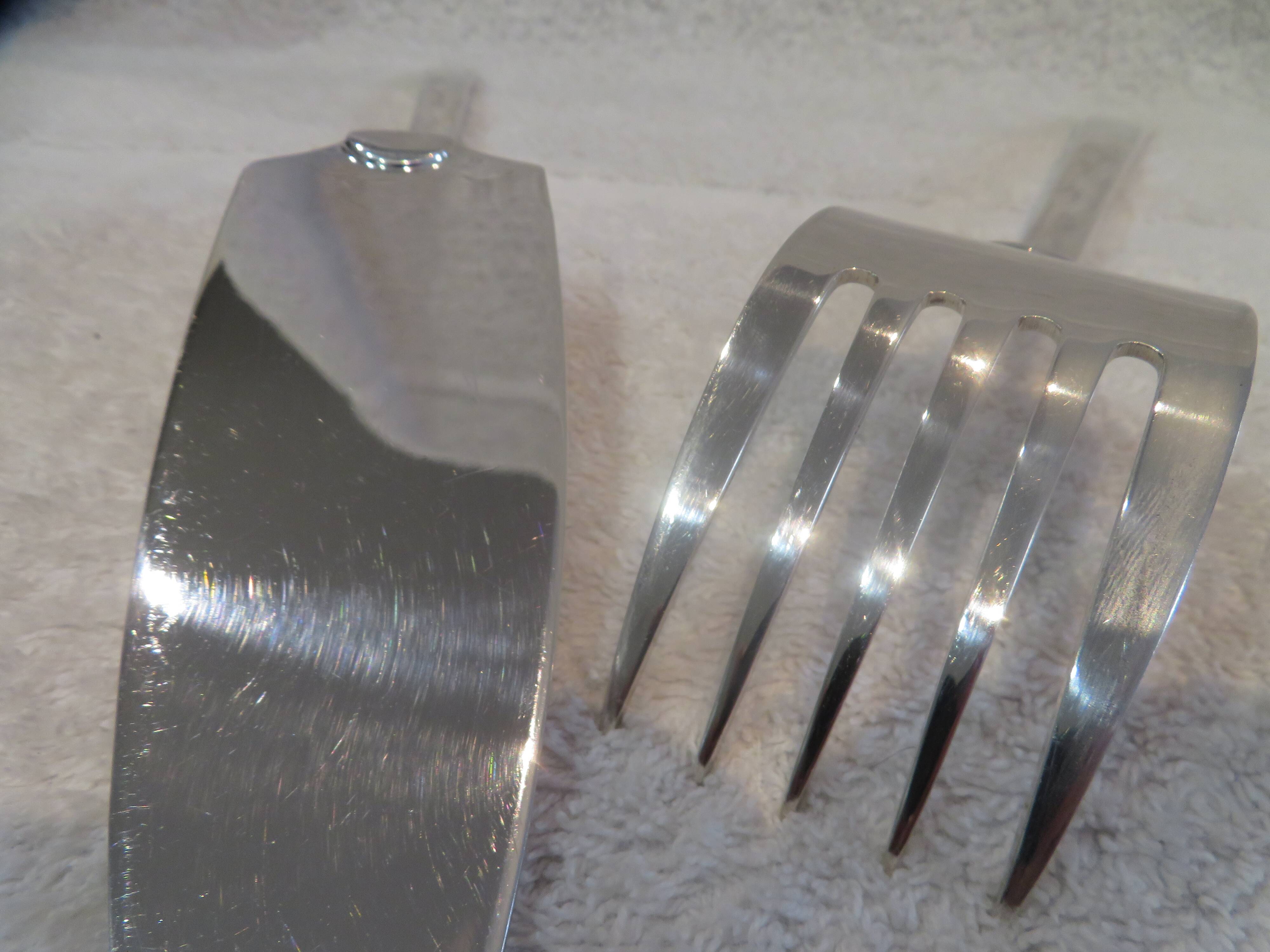 2-piece fish serving set, silver-plated metal, Christofle Concorde goldsmith