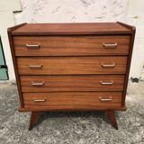 Scandinavian vintage chest of drawers, compass feet