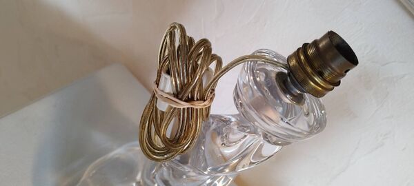 2 pieds de lampe en cristal de Lorraine