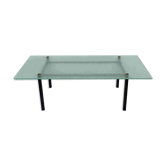 Table basse moderniste en verre givré 1950