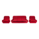 Vintage living Room set in Red fabric, Jitona, 1970s