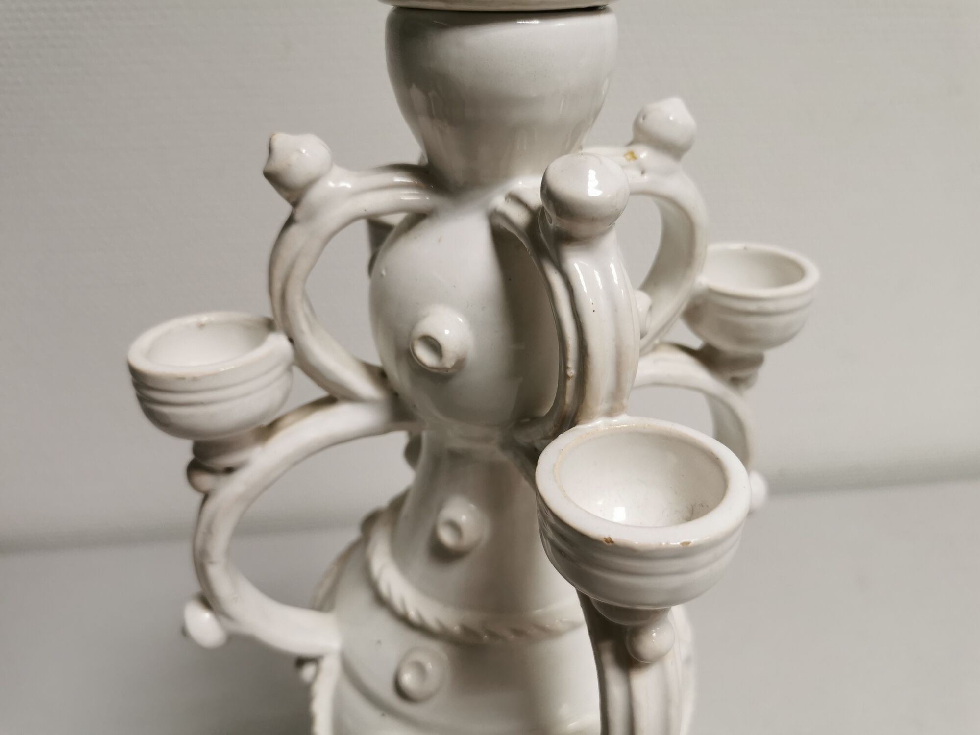 Vase gargoulette candle holder Emile Tessier Malicorne rooster
