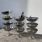 11 stainless steel cups / bowls 1970