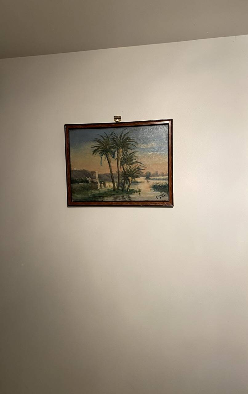 Old painting, orientalist landscape, signed George 20th century