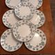 8 plates "flat" iron earth. Geranium.sarreguemine