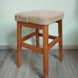 Scandinavian wood and fabric stool
