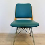 Vintage Turquoise Dining Chair by TON, from Czechoslovakia 1960’s
