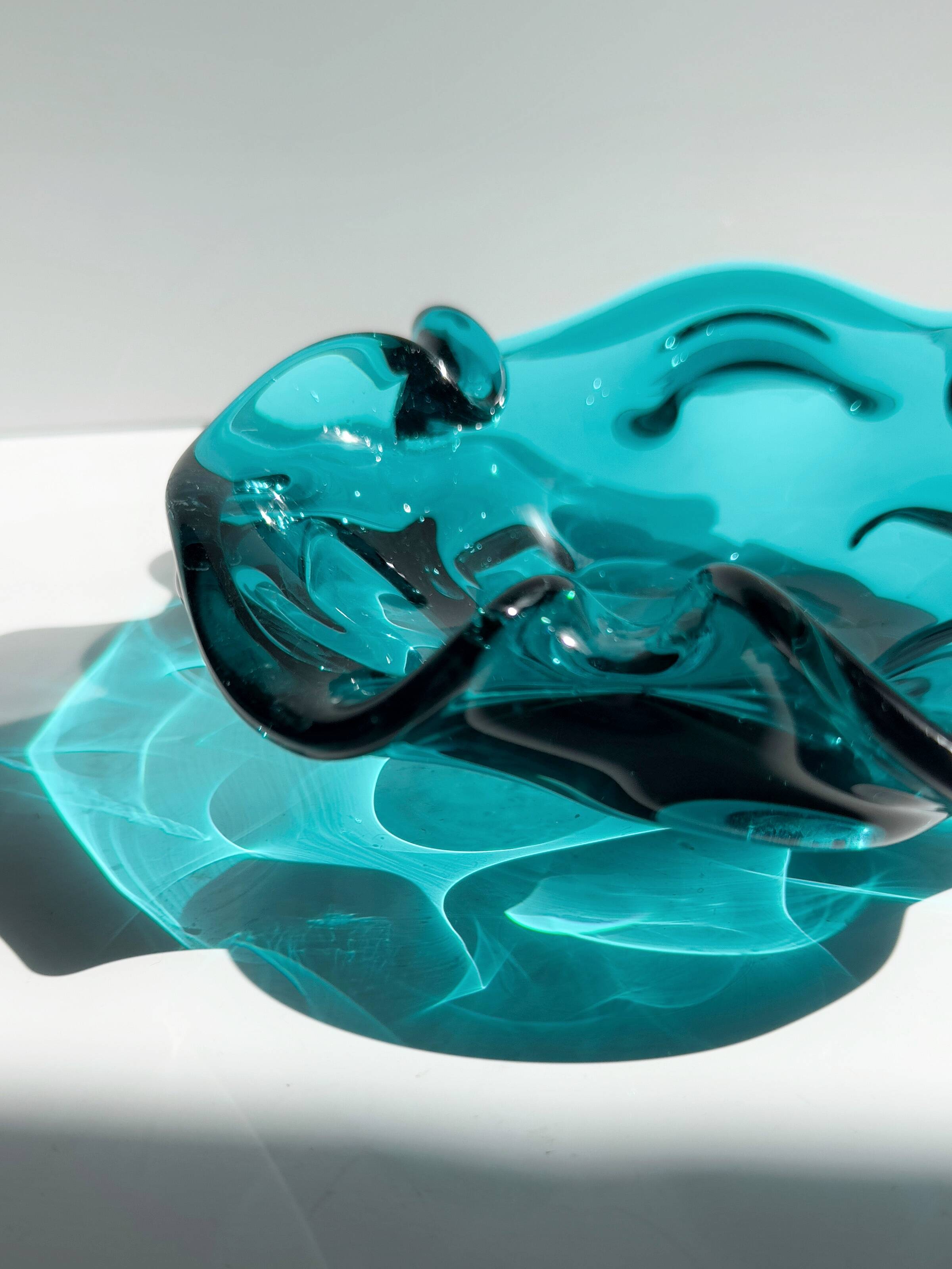 Mid Century Murano Ash Tray in Teal
