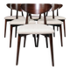 Scandinavian dining chairs set of 6 pearl bouclé