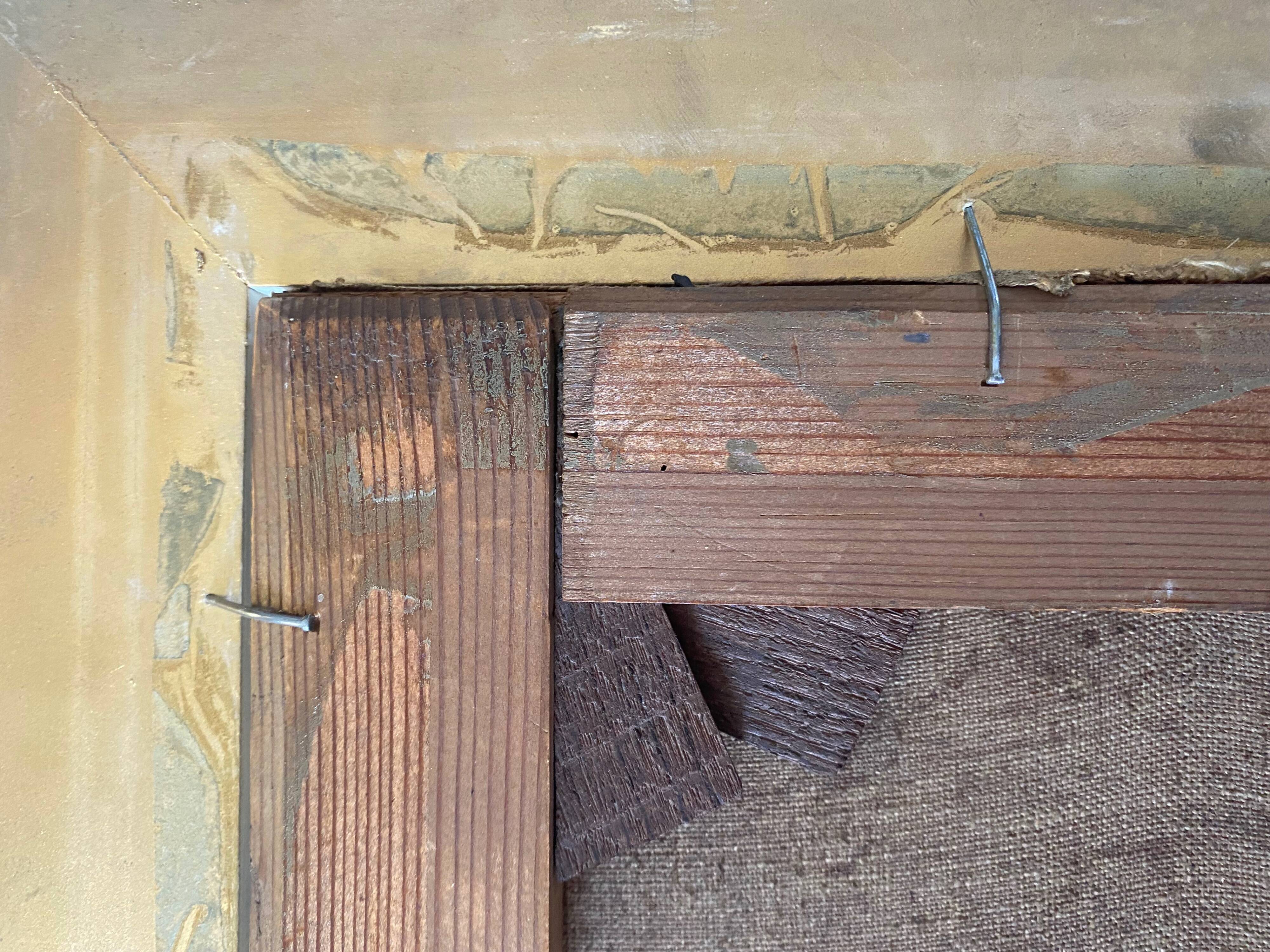 Table HST XIX° "The jewel of nature" Animated landscape Signed C. Lion + frame