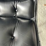 Pollock Knoll black leather armchair, 1980 edition