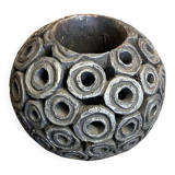 Vintage Design Black Ceramic Ball Vase #D654