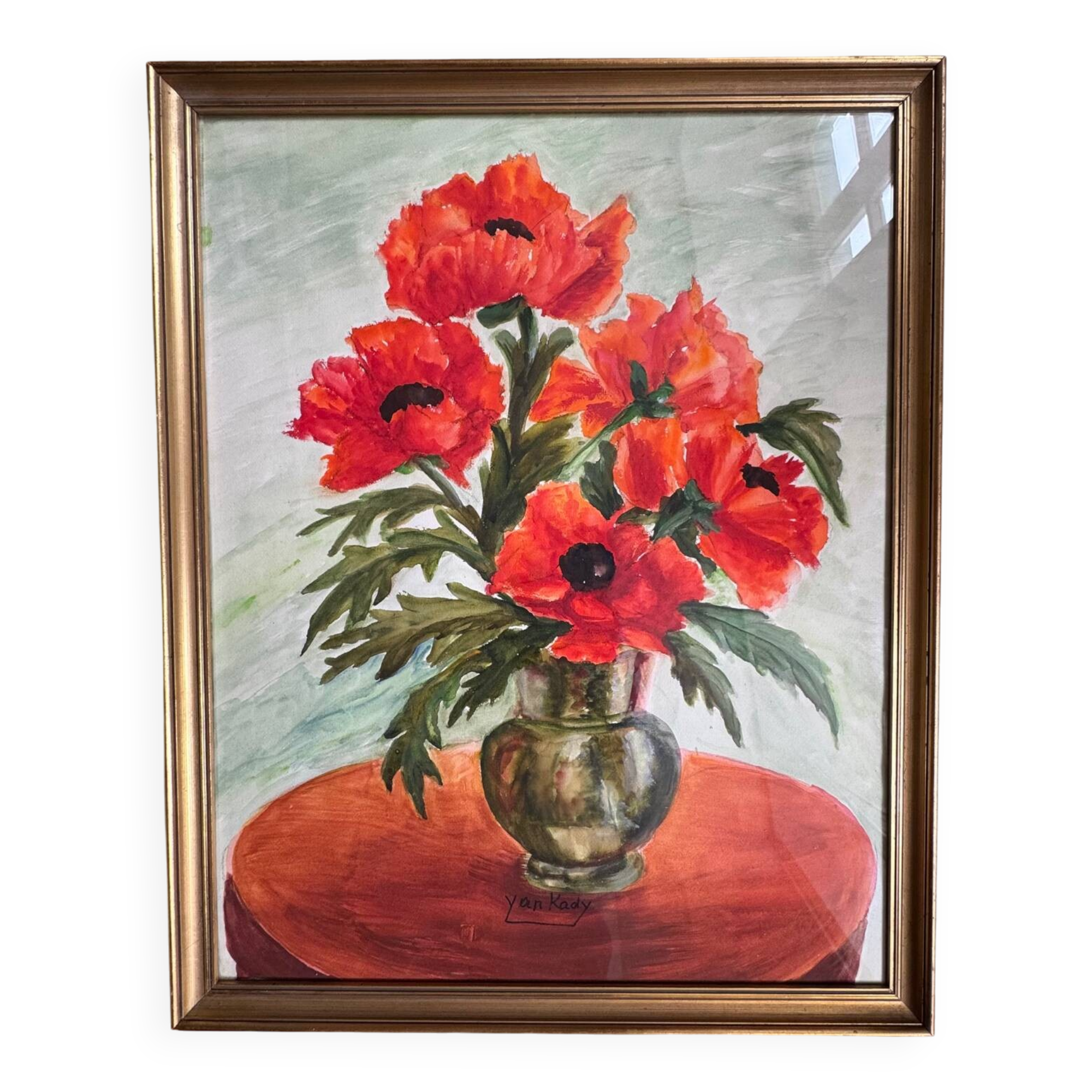 Still life with poppies, signed 20th century