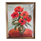 Still life with poppies, signed 20th century