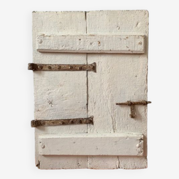 Old door in bleached solid wood, xviii th, france