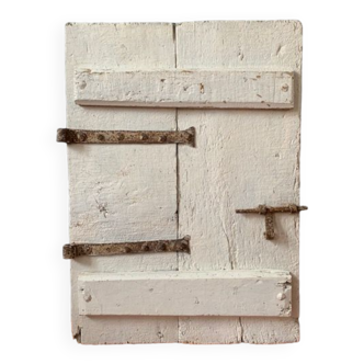 Porte ancienne en bois massif blanchi, xviii eme, france
