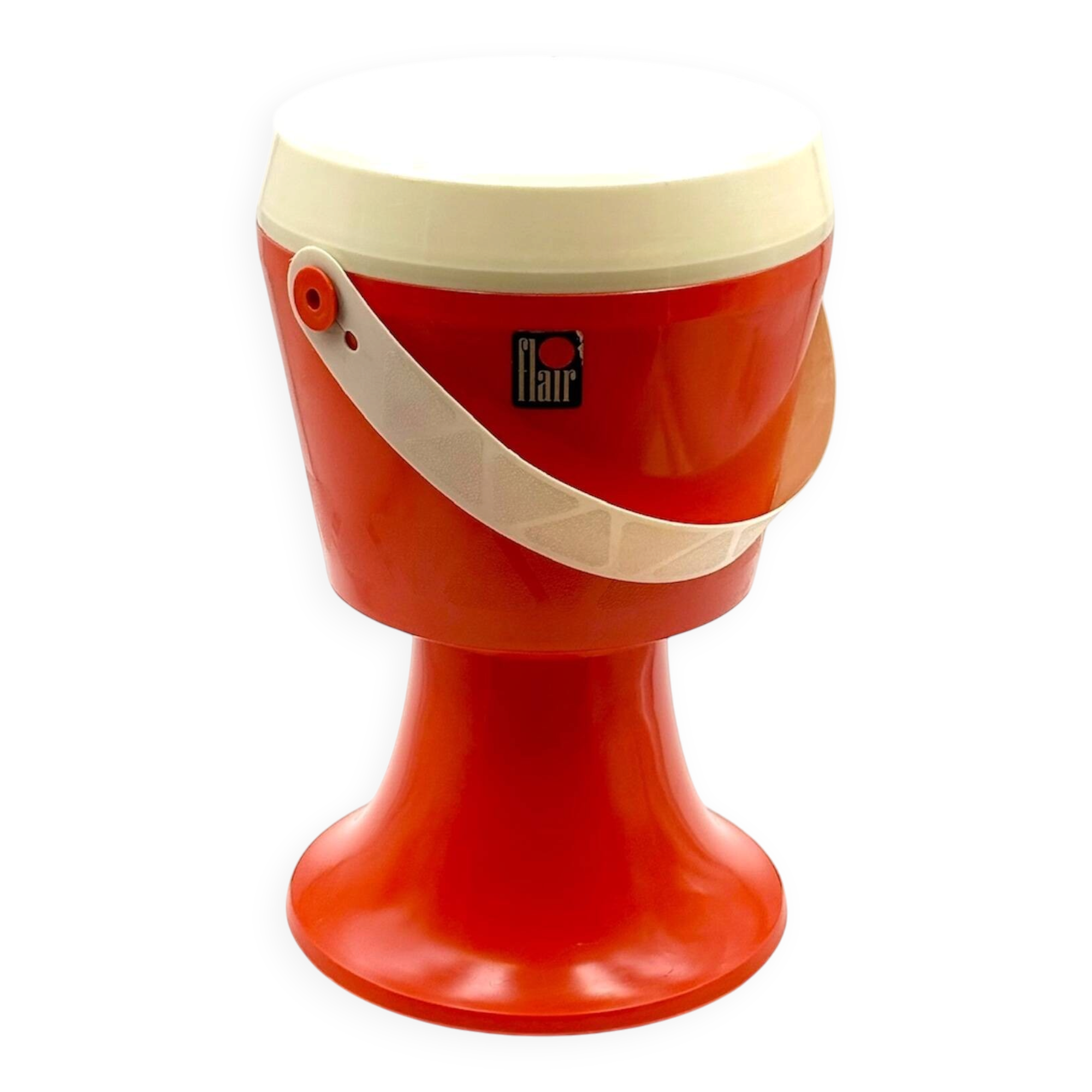 Tabouret de rangement orange Flair Pays-Bas années 70