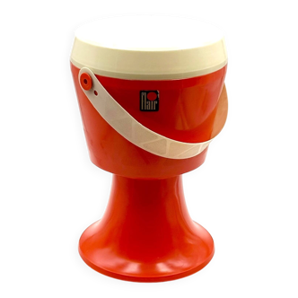 Tabouret de rangement orange Flair Pays-Bas années 70