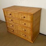 Dresser and rattan bedside tables