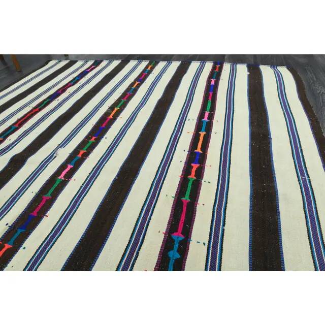 1970s Vintage Turkish Oushak Handmade Wool Cotton Beige Area Rug 195x228