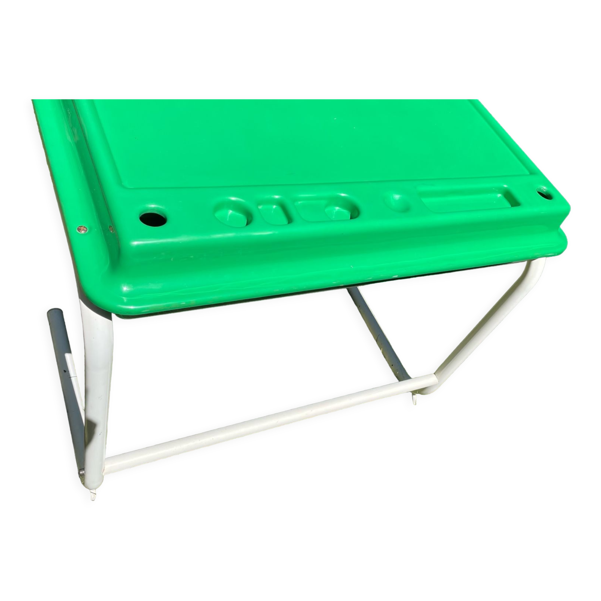 Vintage children's desk 70s green plastic