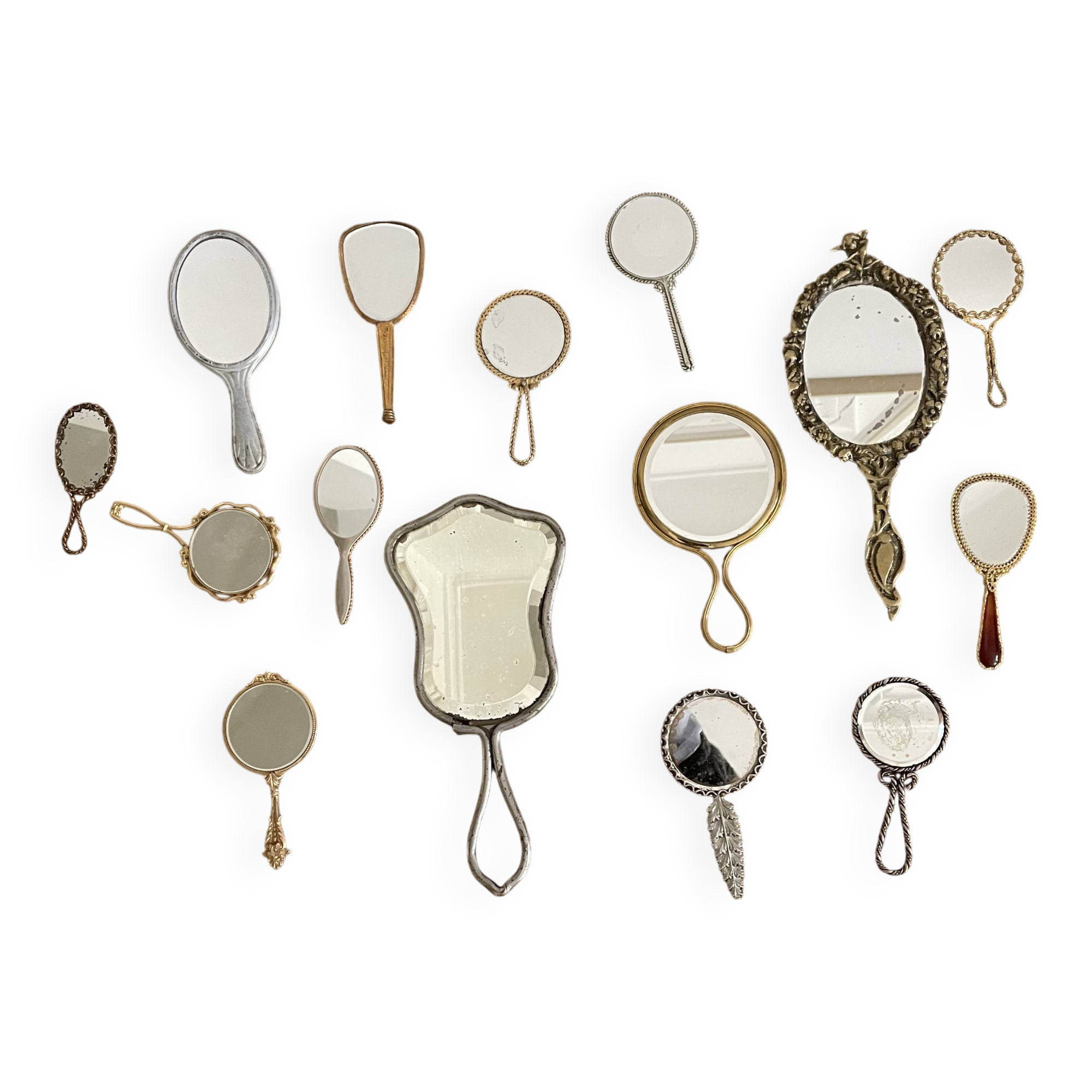 Set of 15 hand mirrors