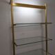 Modular shelf in glass and gilded aluminum from the 70-80s
