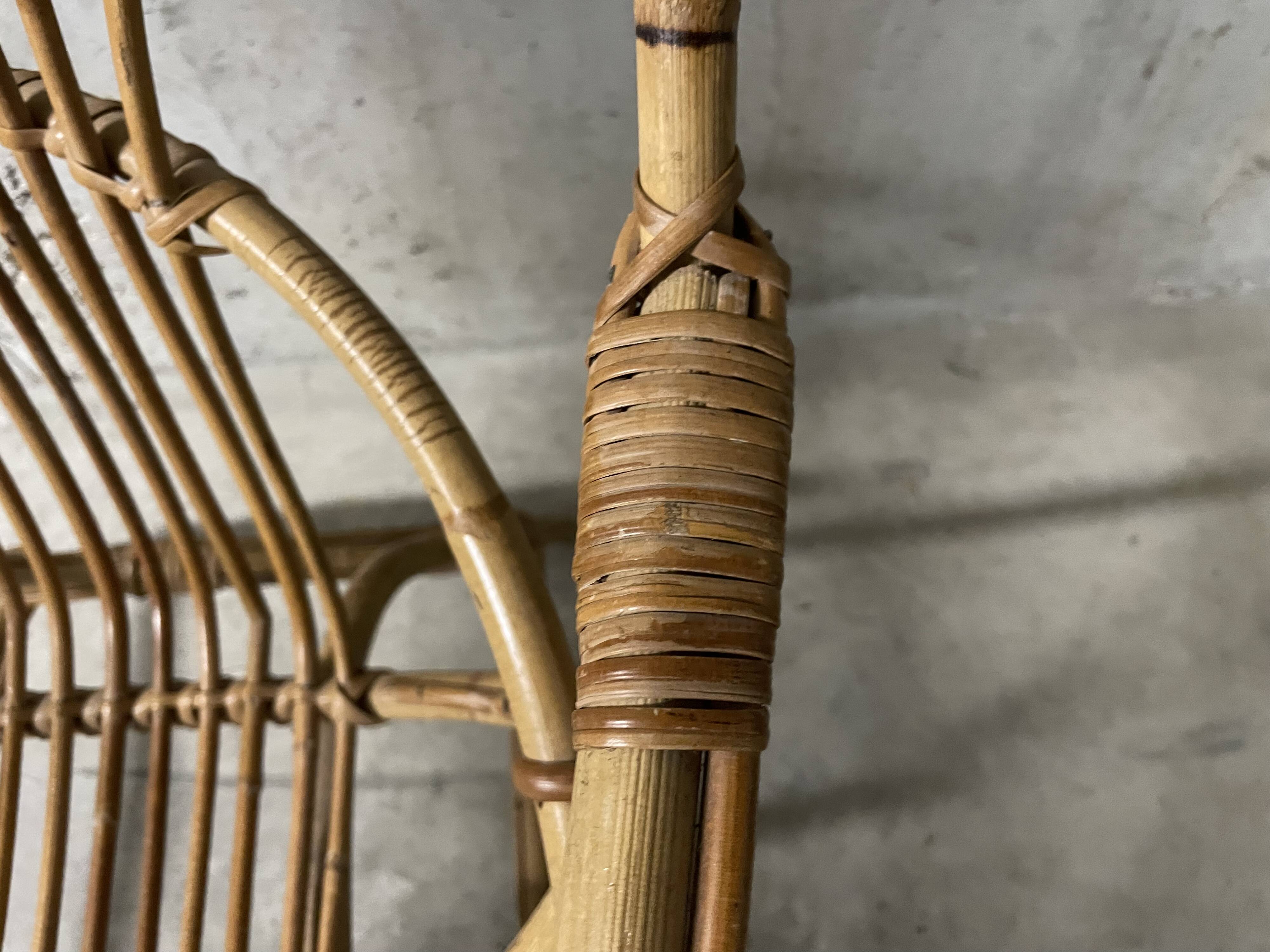 Fauteuil en rotin années 60