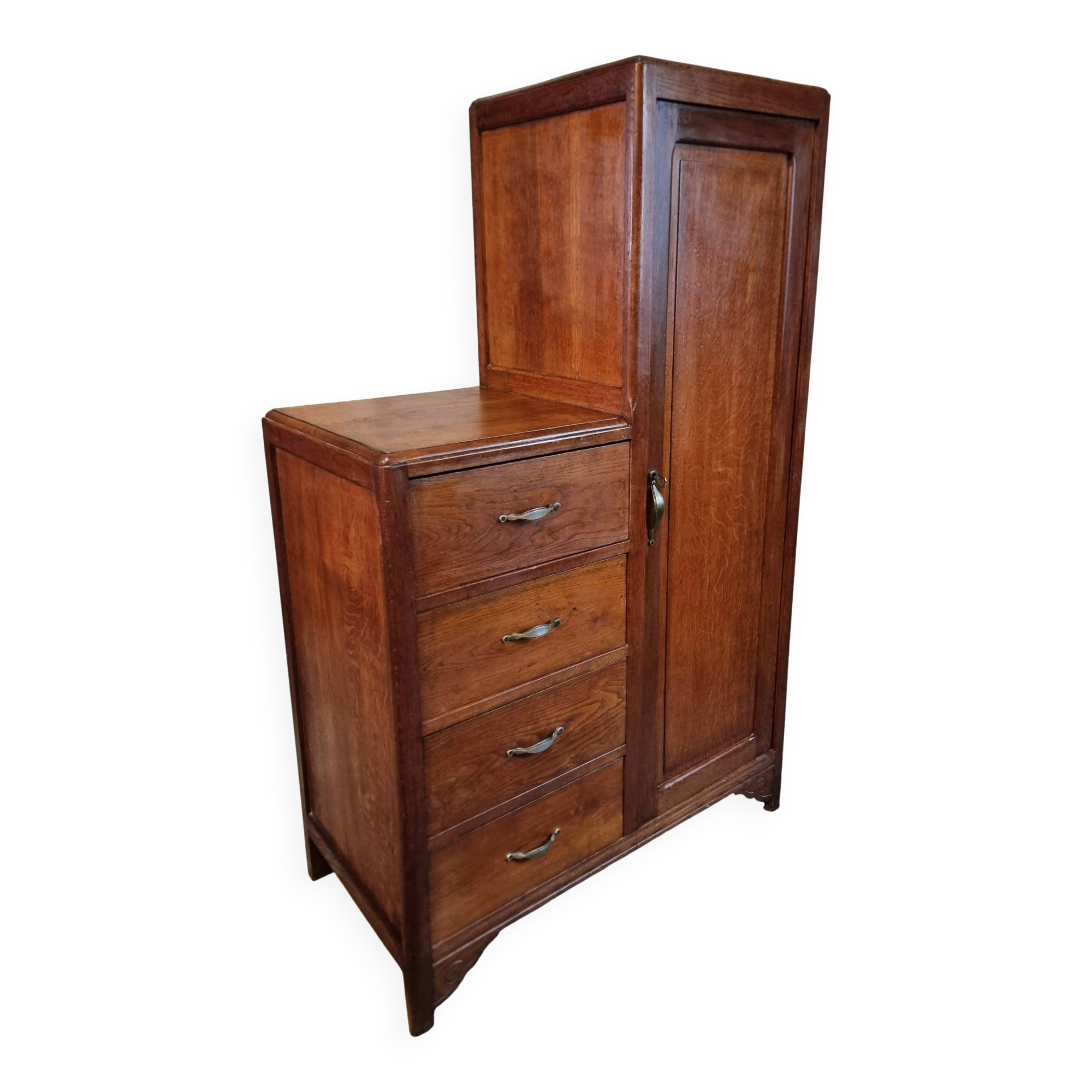 French storage cupboard from the 1920s–1930s – Cupboard with drawers and wardrobe.