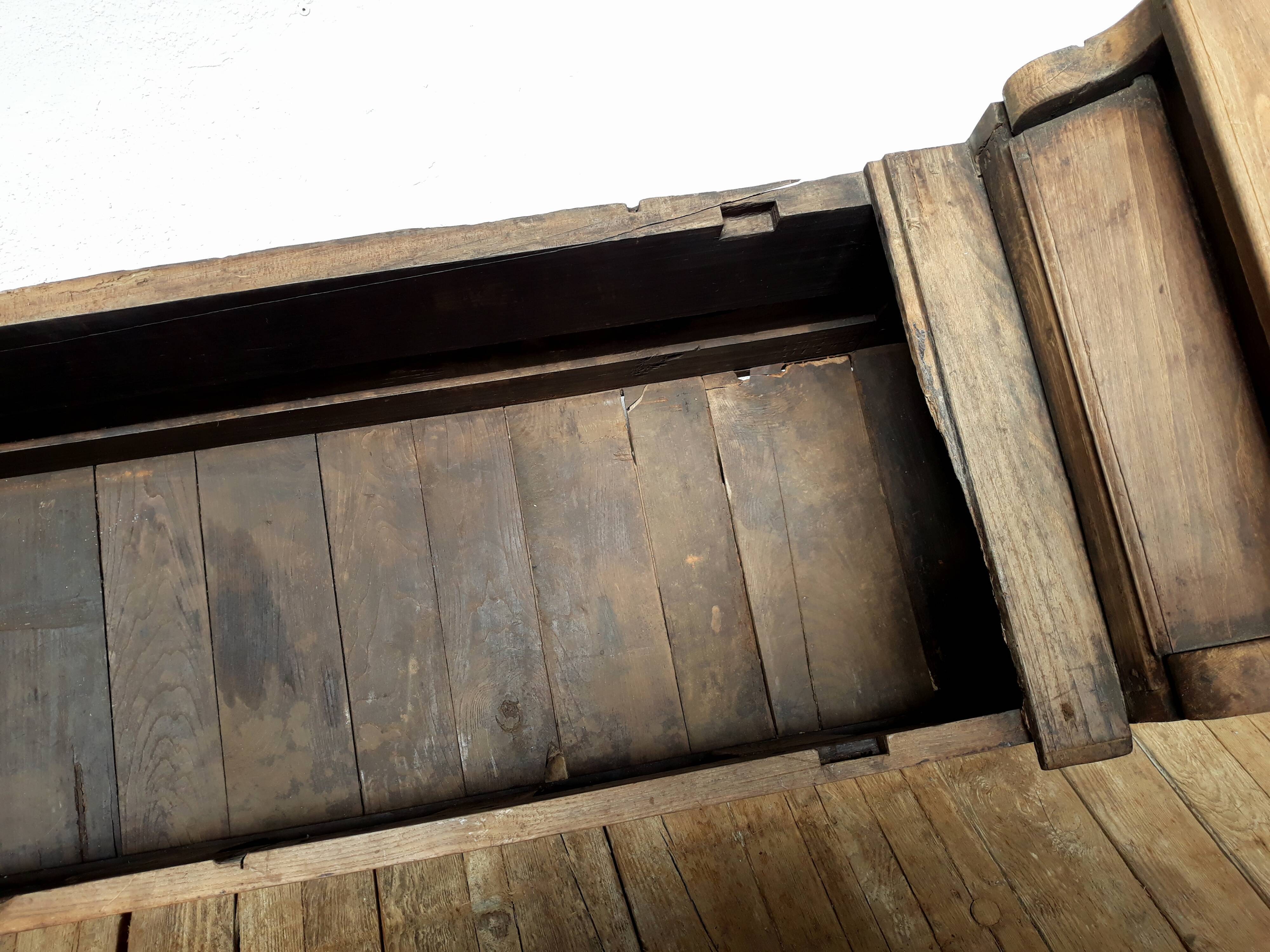 Church bench wooden chest 18th