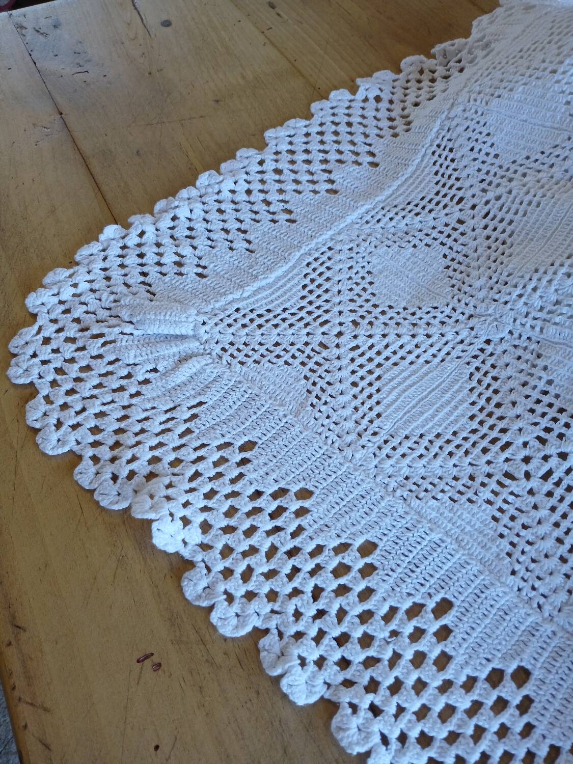 Handmade crochet antique bedspread