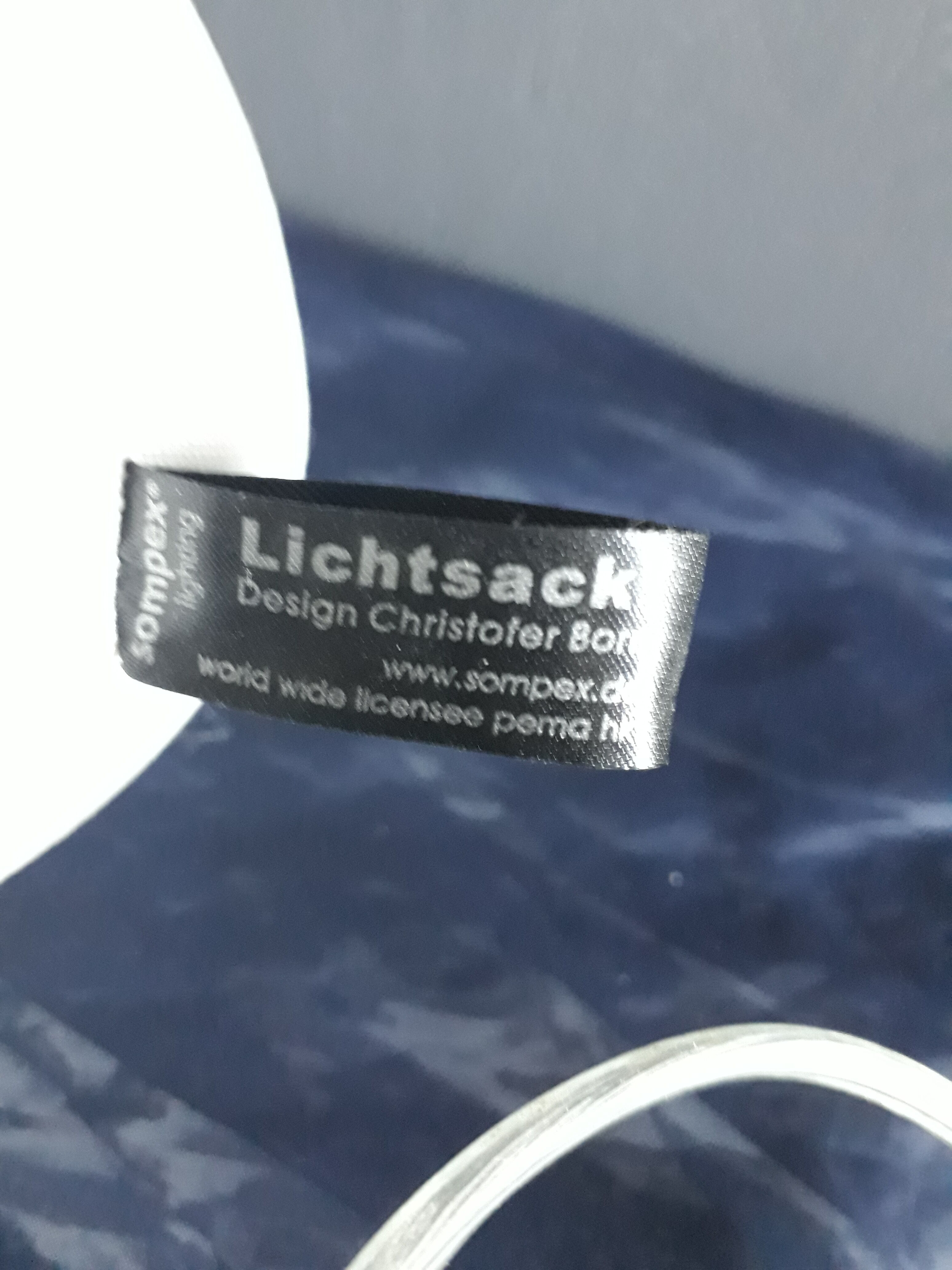Table lamp Lichtsack "bag of light", futuristic design created by Christopher Born, year 2001