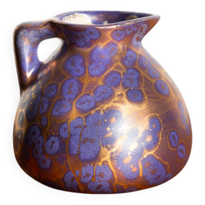 Vase, Art-Nouveau en céramique émaillée irisée violet par Léon Pointu 1910.