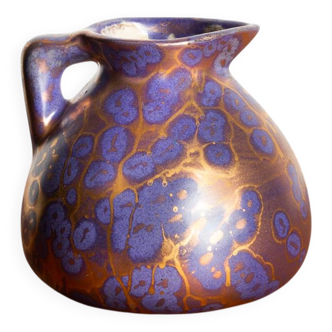 Vase, Art-Nouveau en céramique émaillée irisée violet par Léon Pointu 1910.