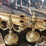 Pair of bronze candlesticks