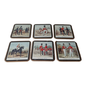 Set of 6 vintage coasters in a box