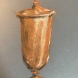 Signed painting Pastel terracotta "the terracotta jar" indigo paper