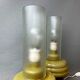 Olive green opaline glass table lamps