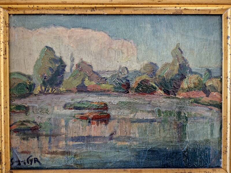 Georges Albert CYR (1880-1964) - Oil on canvas - "Lacustrine landscape" - Signed lower left