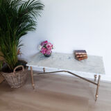 Marble and brass coffee table