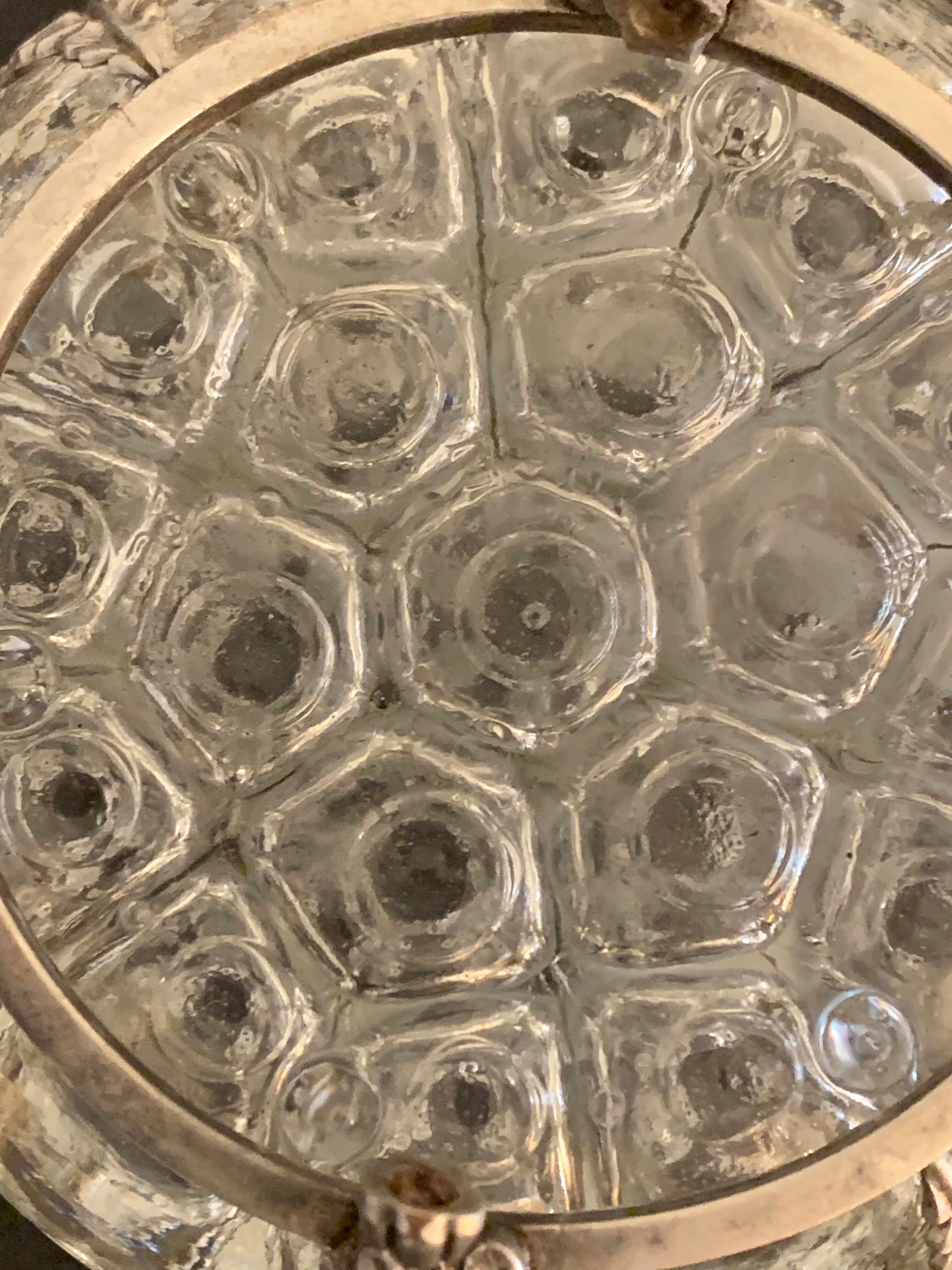 Reims glass flower spade with silver metal footing