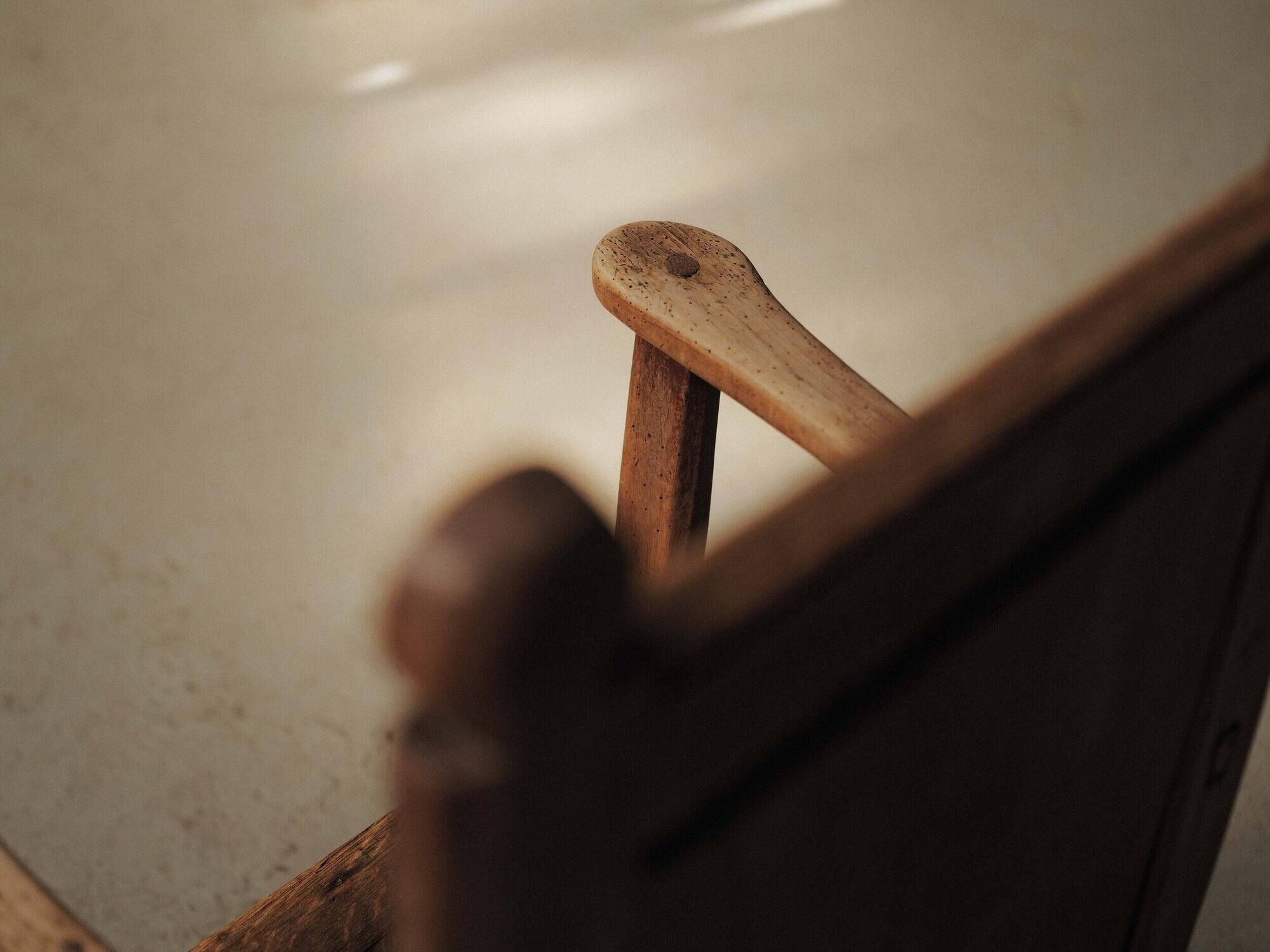 Peasant armchair in solid oak, France, 19th century
