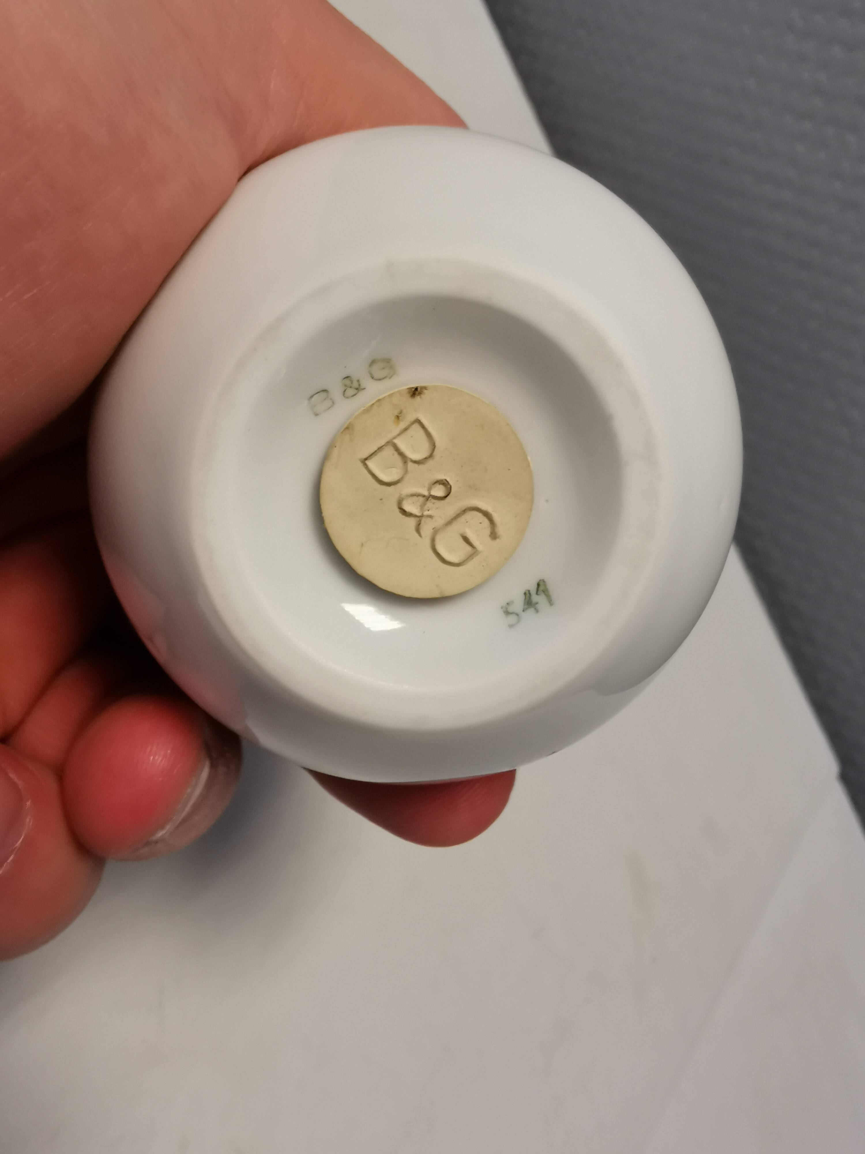 Bing and Grondahl (B&G) Salt and Pepper set No 531/541 model Casablanca estimated 1950s Denmark.