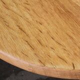 Vintage Danish brutalist oval extendable oak dining table in the style of Henning Kjærnulf, 1960s
