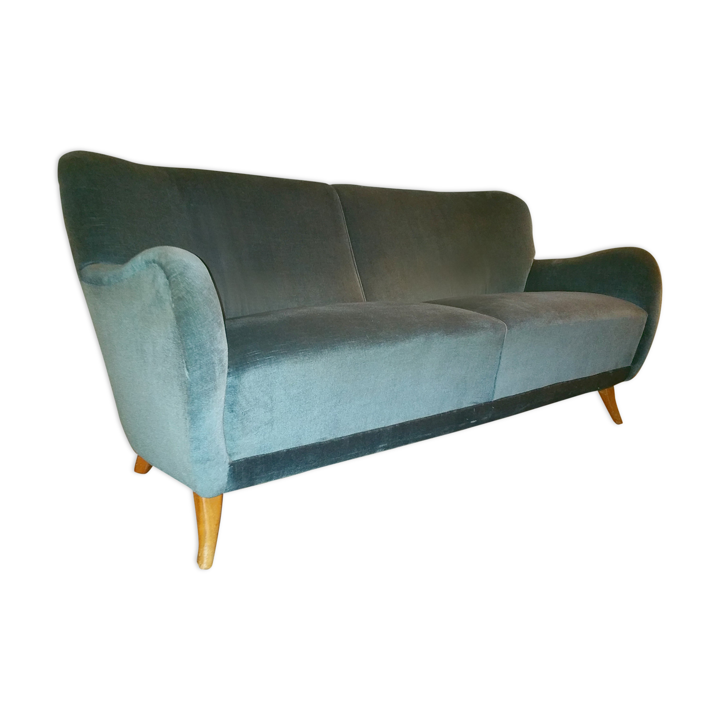 Sofa sofa 3 seats 50/60s Danish sculptural