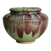 Large multicolored handmade ceramic plant pot