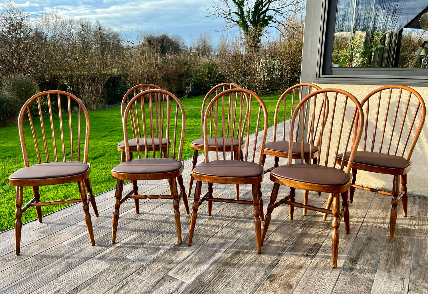 Ensemble de 8 chaises bistrot Baumann